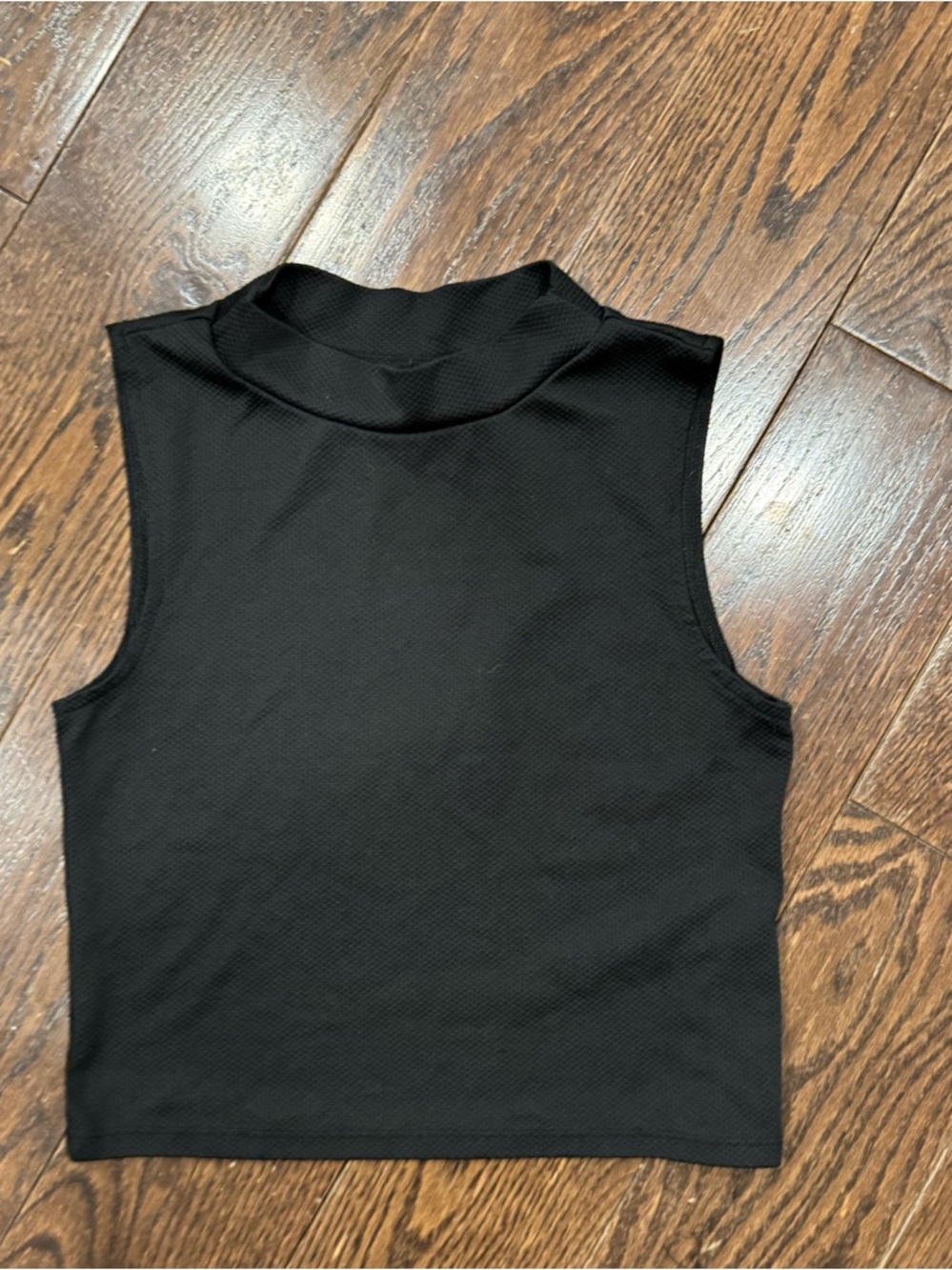 Black Crewneck Top with Size Tag